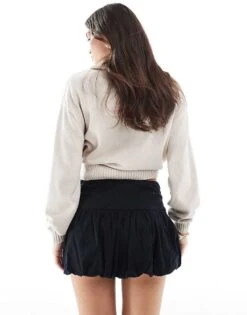 Hollister Puffbull Mini Skirt In Black For Women -Hollister Shop 207894713 5