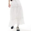 Hollister Lace Insert Maxi Skirt In White For Women -Hollister Shop 207894783 1 white