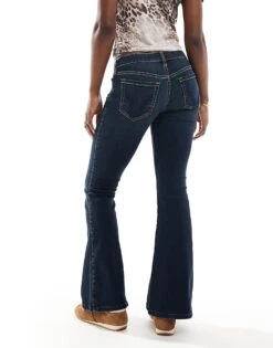 Hollister Low Rise Flare Jean In Dark Rinse For Women Dark Blue -Hollister Shop 207895614 3