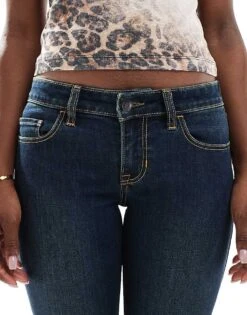 Hollister Low Rise Flare Jean In Dark Rinse For Women Dark Blue -Hollister Shop 207895614 4