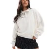 Hollister Oversized Ribbed Half Zip Sweat Top In White For Women -Hollister Shop 207895639 1 white
