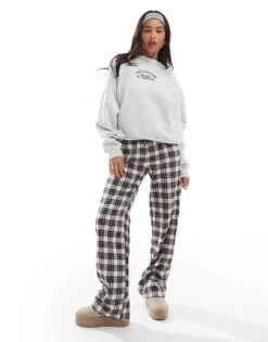 Hollister Script Logo Sweat Top In Grey For Women -Hollister Shop 207895651 3