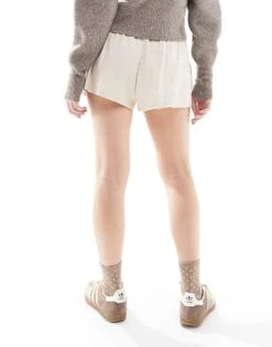 Hollister Low Rise Linen Short In Oatmeal For Women -Hollister Shop 207895719 3