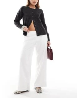Hollister Low Rise Linen Wide Leg Trouser In White For Women -Hollister Shop 207895737 1 white 1