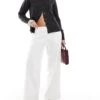 Hollister Low Rise Linen Wide Leg Trouser In White For Women