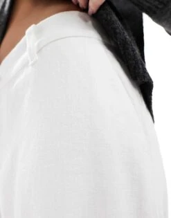 Hollister Low Rise Linen Wide Leg Trouser In White For Women -Hollister Shop 207895737 3