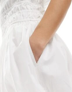 Hollister Strapless Puffball Mini Dress In White For Women -Hollister Shop 207895755 3