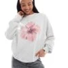 Hollister Motif Sweat Top In Grey For Women