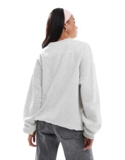 Hollister Motif Sweat Top In Grey For Women -Hollister Shop 207895767 3