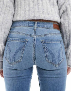 Hollister Mid Rise Bootcut Jean In Medium Clean Wash For Women Medium Blue -Hollister Shop 207895829 4