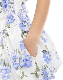 Hollister Strapless Puffball Mini Dress In Lilac Floral For Women Multi -Hollister Shop 207895831 4
