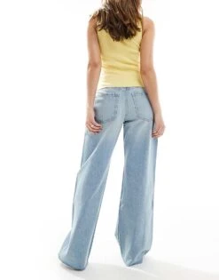 Hollister High Rise Distressed Baggy Jean In Medium Blue For Women -Hollister Shop 207895834 3