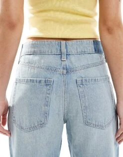 Hollister High Rise Distressed Baggy Jean In Medium Blue For Women -Hollister Shop 207895834 4