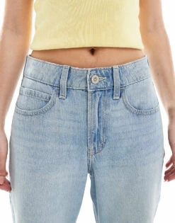 Hollister High Rise Distressed Baggy Jean In Medium Blue For Women -Hollister Shop 207895834 5