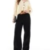Hollister Pull On Super Baggy Rib Trouser In Black For Women