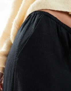 Hollister Pull On Super Baggy Rib Trouser In Black For Women -Hollister Shop 207895862 2