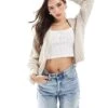 Hollister Relaxed Open Cardi In Oatmeal For Women