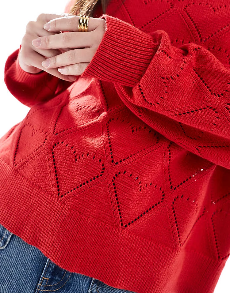 Hollister Off Shoulder Strawberry Motif Jumper In Red For Women 5 Hollister Off Shoulder Strawberry Motif Jumper In Red For Women - Image 3