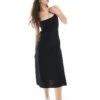 Hollister Linen Slip Maxi Dress With Contrast Binding In Black For Women -Hollister Shop 207895889 1 black