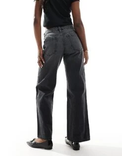 Hollister Low Rise Baggy Jean In Light Washed Black For Women -Hollister Shop 207895896 3
