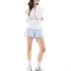 Hollister Pull On Tie Waist Flippy Short In Blue And White Stripe For Women Multi