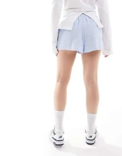 Hollister Pull On Tie Waist Flippy Short In Blue And White Stripe For Women Multi -Hollister Shop 207895905 3