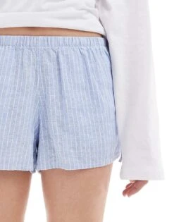 Hollister Pull On Tie Waist Flippy Short In Blue And White Stripe For Women Multi -Hollister Shop 207895905 4