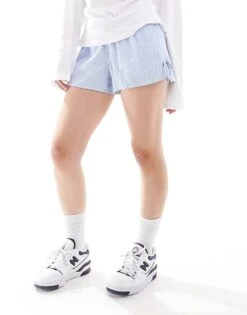 Hollister Pull On Tie Waist Flippy Short In Blue And White Stripe For Women Multi -Hollister Shop 207895905 5