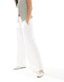 Hollister Foldover Super Pull On Trousers In White For Women -Hollister Shop 207895924 3