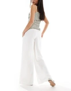 Hollister Foldover Super Pull On Trousers In White For Women -Hollister Shop 207895924 5