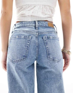 Hollister High Rise Dad Jean In Blue Wash For Women -Hollister Shop 207895939 4