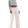 Hollister Low Rise Super Baggy Jean In Light Pink Overdye Wash For Women