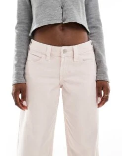 Hollister Low Rise Super Baggy Jean In Light Pink Overdye Wash For Women 12 Hollister Low Rise Super Baggy Jean In Light Pink Overdye Wash For Women -Hollister Shop 207895940 5