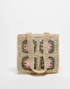 Hollister Crochet Geo Printed Mini Purse Bag With Straps In Multi For Women