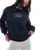 Hollister Script Logo Sweat Top In Navy For Women -Hollister Shop 207896030 1 navy