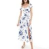 Hollister Off Shoulder Sweetheart Midaxi Dress With High Thigh Split In Blue Florals For Women Multi -Hollister Shop 207896112 1 multi
