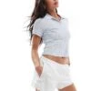 Hollister Pull On Tie Waist Linen Flippy Short In White For Women
