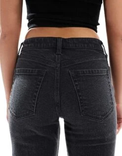 Hollister High Rise Loose Leg Jean In Washed Black For Women -Hollister Shop 207896365 4