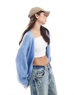 Hollister Relaxed Open Cardi In Blue For Women -Hollister Shop 207896382 1 blue 1