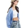 Hollister Relaxed Open Cardi In Blue For Women -Hollister Shop 207896382 1 blue
