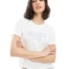 Hollister Script Logo T-shirt In White For Women