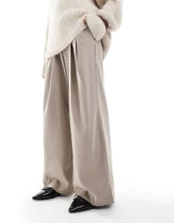 Hollister Low Rise Baggy Trouser In Oatmeal For Women