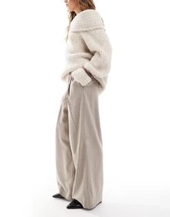 Hollister Low Rise Baggy Trouser In Oatmeal For Women -Hollister Shop 207900603 4