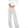 Hollister Nightwear Ribbed Baggy Trouser In Grey Multi For Women