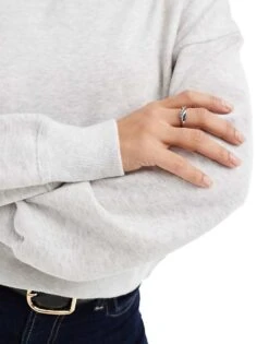 Hollister Off Shoulder Boyfriend Sweat Top In Grey For Women -Hollister Shop 207900643 4