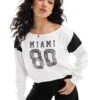Hollister Cropped Off The Shoulder Miami Jumper In White For Women -Hollister Shop 207900767 1 white