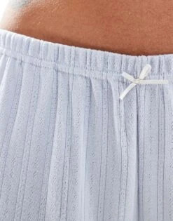 Hollister Nightwear Ribbed Baggy Trouser In Blue Multi For Women Zen Blue -Hollister Shop 207900786 3