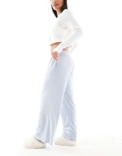 Hollister Nightwear Ribbed Baggy Trouser In Blue Multi For Women Zen Blue -Hollister Shop 207900786 4