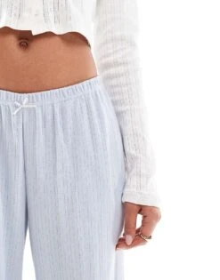 Hollister Nightwear Ribbed Baggy Trouser In Blue Multi For Women Zen Blue -Hollister Shop 207900786 5