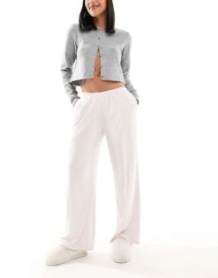 Hollister Nightwear Ribbed Baggy Trouser In Lilac Multi For Women Pale Lilac -Hollister Shop 207900803 1 palelilac 1